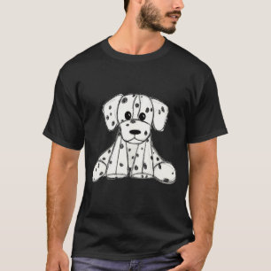Camiseta Desenho simples de um cão dalmata de pelúcia em pr