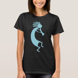 Camiseta Desenho simples do Kokopelli em azul bebê