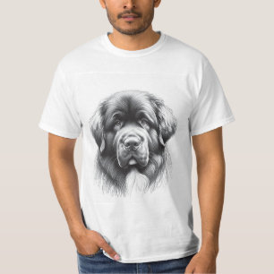 Camiseta Desenho Suave do Cachorro de Terra Nova pelo Artis