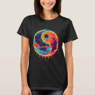 Camiseta Desenho Trippy Yin Yang Zen Còsmico de Ioga Vaporw