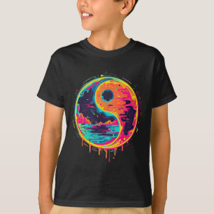 Camiseta Desenho Trippy Yin Yang Zen Còsmico de Ioga Vaporw