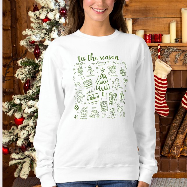 Camiseta Desenho Verde Caprichoso à Mão (Criador carregado)