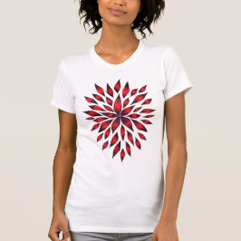 Camiseta Desenho vermelho abstrato do Doodle da flor