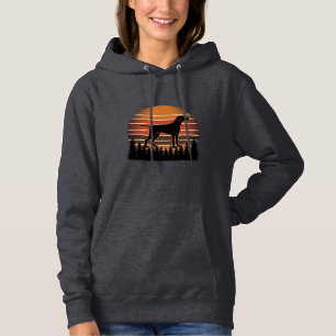 Camiseta Desenho Vetorial de Cachorro de Caça Vintage Flore
