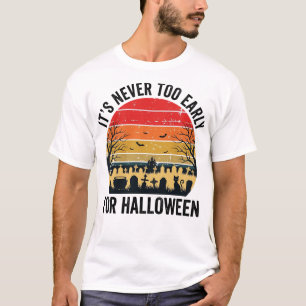 Camiseta Desenho Vetorial de Gato no Cemitério no Pôr do So