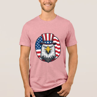 Camiseta Desenho Vetorial de Gravação Antiga de Águia Patri