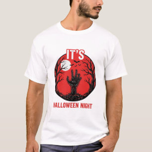 Camiseta Desenho Vetorial de Gravura Antiga de Noite de Hal