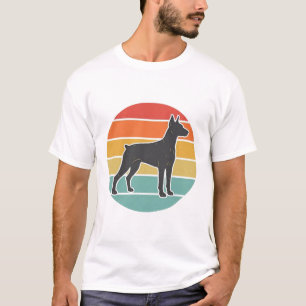 Camiseta Desenho Vetorial Silhueta Cachorro Vintage Pôr do