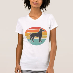 Camiseta Desenho Vetorial Silhueta Cachorro Vintage Pôr do
