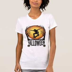 Camiseta Desenho Vetorial Vintage de Skateboard de Hallowee