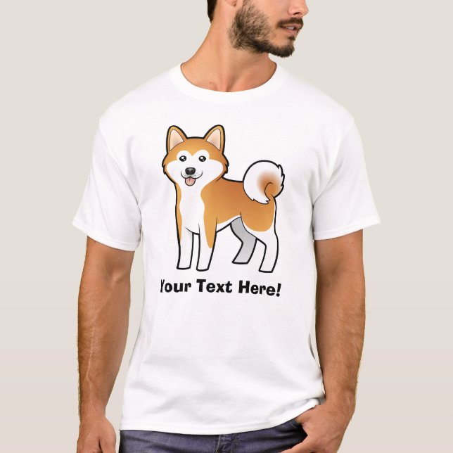 Camiseta Desenhos animados Akita Inu/Shiba Inu (Frente)
