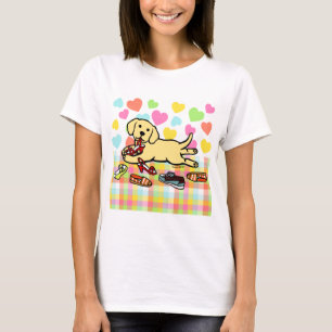 Camiseta Desenhos animados amarelos inocentes do filhote de