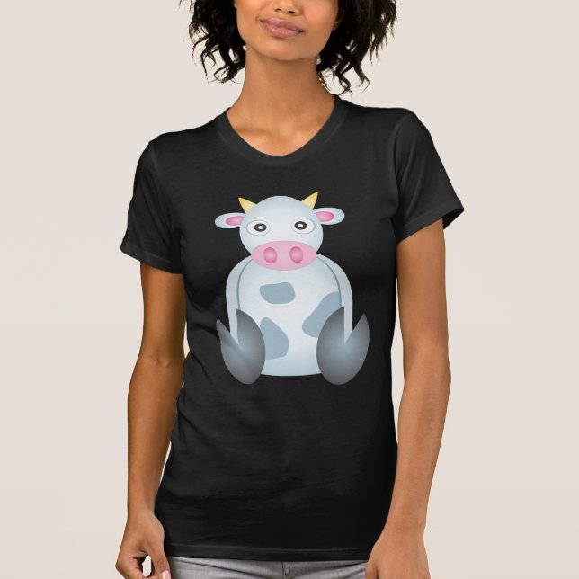 Camiseta Desenhos animados bonitos da vaca (Frente)