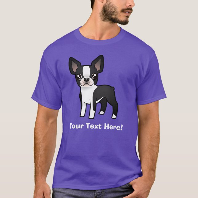 Camiseta Desenhos animados Boston Terrier (Frente)
