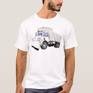 Camiseta Desenhos animados brancos do camião basculante