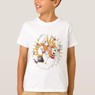 Camiseta Desenhos animados da greve dos pinos de boliche