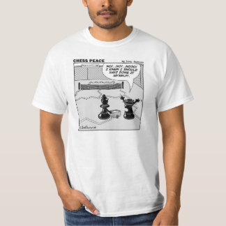Camiseta Desenhos animados da paz da xadrez da cena do
