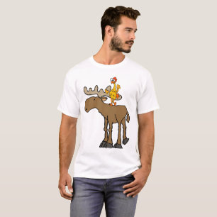Camiseta Desenhos animados de borracha engraçados dos alce