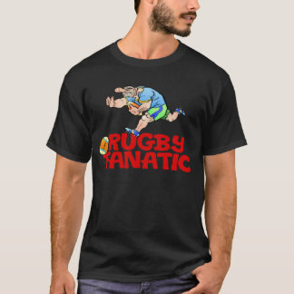 Camiseta Desenhos animados de um jogador do rugby em um