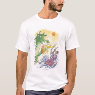 Camiseta Desenhos animados do dragão de respiração do fo