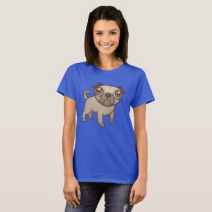 Camiseta Desenhos animados do filhote de cachorro do Pug