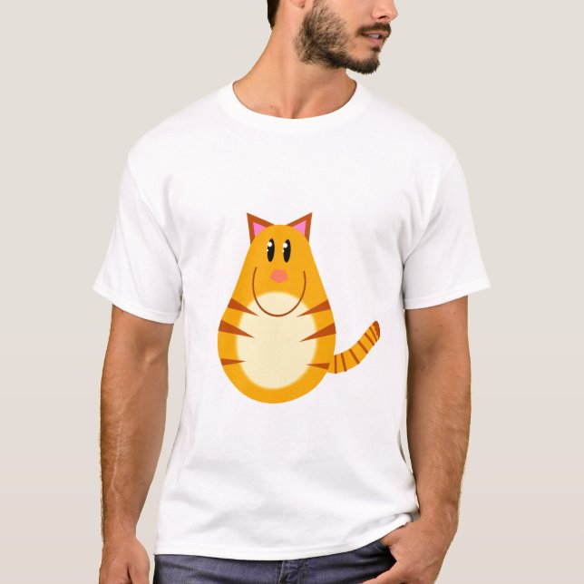 Camiseta Desenhos animados do gato de gato malhado (Frente)