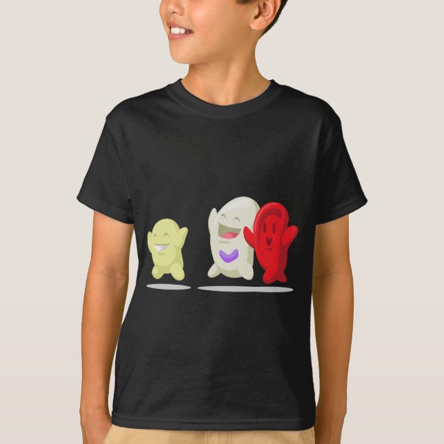 Camiseta Desenhos animados do glóbulo - eritrócites, (Frente)