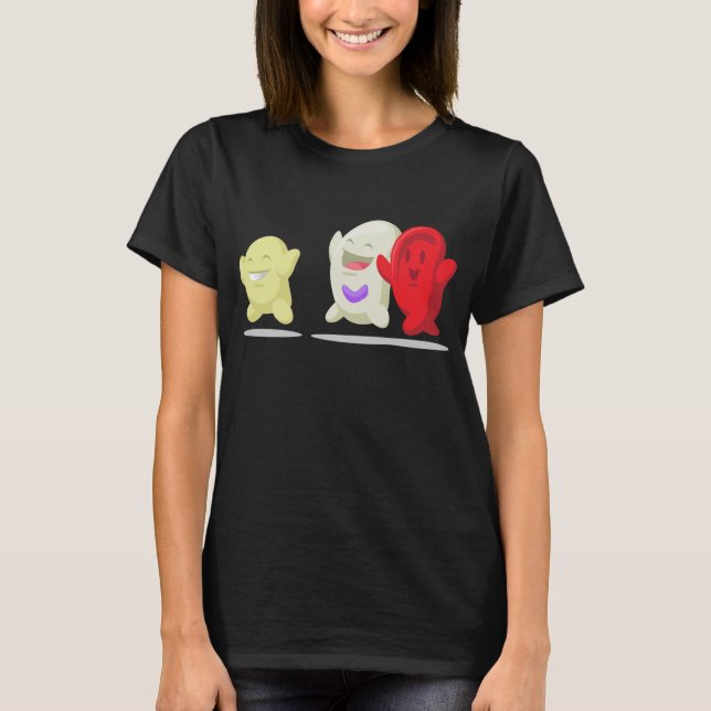 Camiseta Desenhos animados do glóbulo - eritrócites, (Frente)