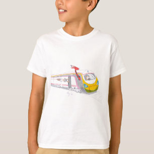 Camiseta desenhos animados do trem de alta velocidade &