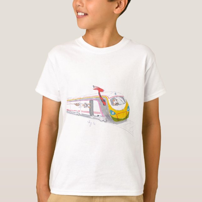 Camiseta desenhos animados do trem de alta velocidade & (Frente)