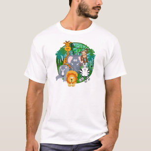 Camiseta Desenhos animados dos animais do safari