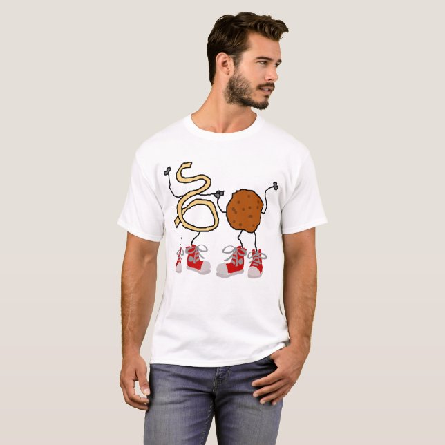 Camiseta Desenhos animados engraçados dos espaguetes e dos (Frente Completa)