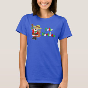 Camiseta Desenhos animados espanhóis do papai noel de Feliz