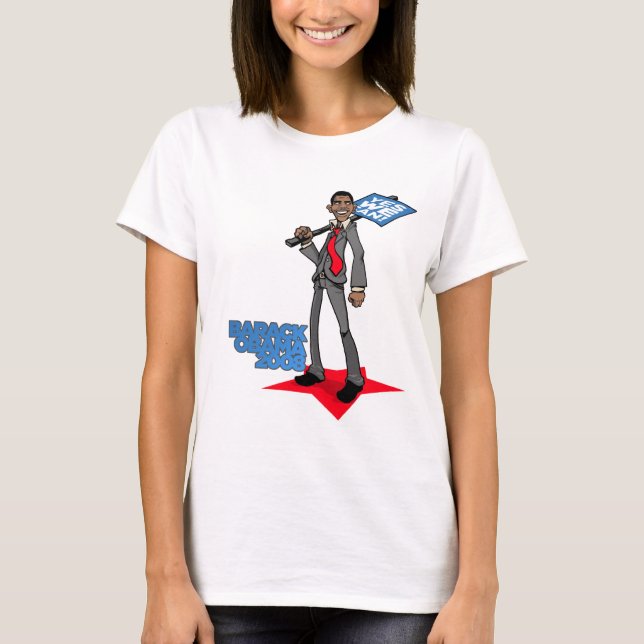 Camiseta Desenhos animados Obama (Frente)