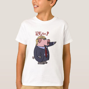 Camiseta Desenhos animados políticos do porco engraçado de