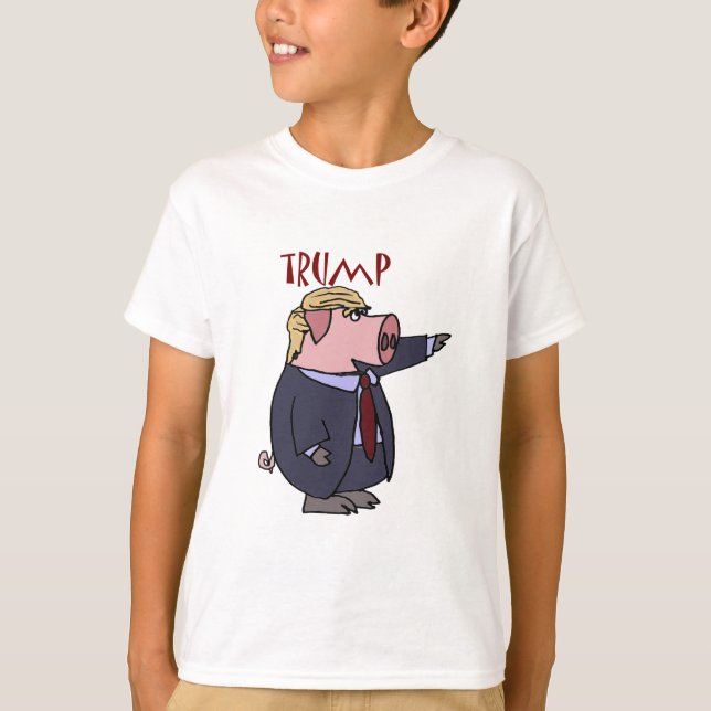 Camiseta Desenhos animados políticos do porco engraçado de (Frente)