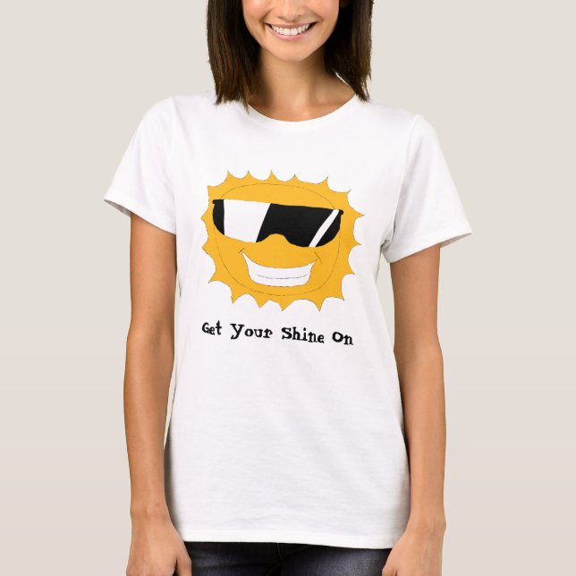 Camiseta Desenhos animados Sun com óculos de sol (Frente)