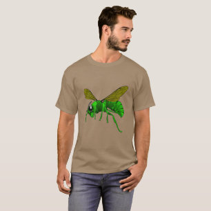Camiseta Desenhos animados verdes e abelha da vespa do