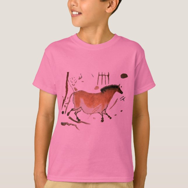 Camiseta Desenhos das cavernas Lascaux Francês Pré-Históric (Frente)