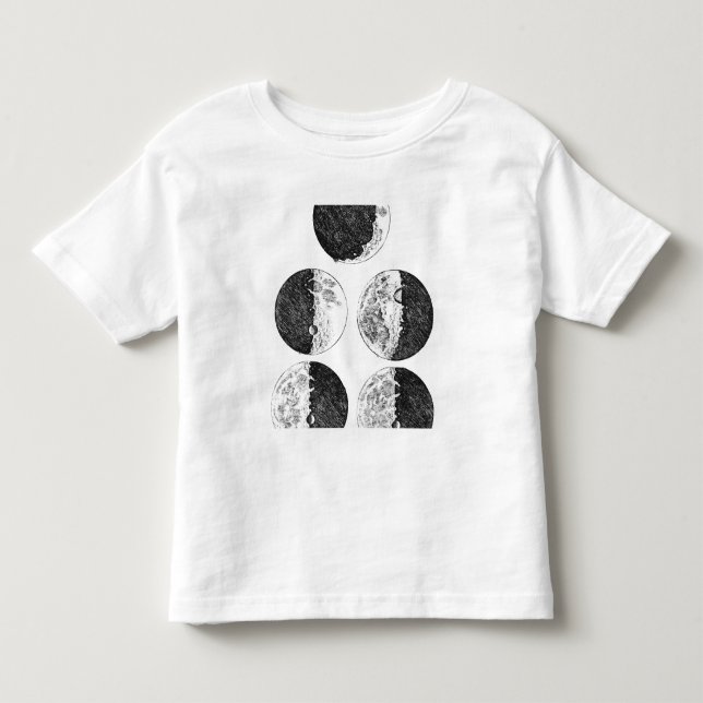 Camiseta Desenhos de Galileu das fases da lua (Frente)