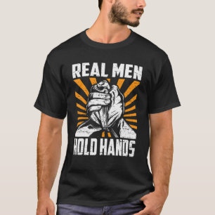 Camiseta Desenhos de Luta de Braço e Luta de Mão para Homen
