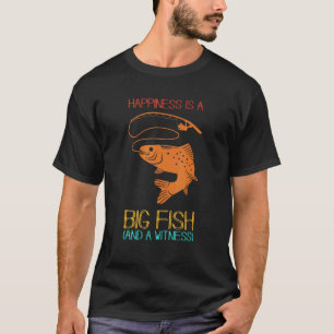 Camiseta Desenhos Divertidos de Pesca A Felicidade é Um Gra