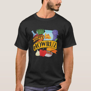 Camiseta Desenhos do Ano Novo Persa Feliz Nowruz Haft Visto