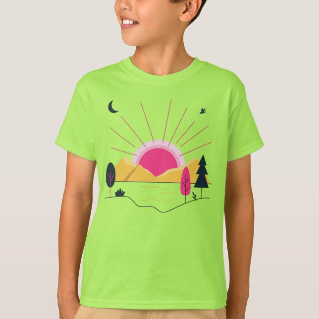 Camiseta Desenhos e modas de arte sunshine (Frente)