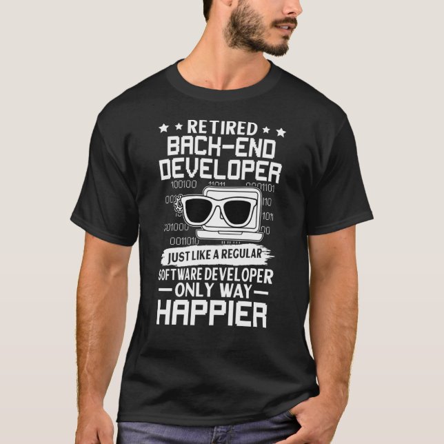 Camiseta Desenvolvedor de back-end aposentado como normal (Frente)
