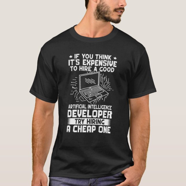 Camiseta Desenvolvedor de Inteligência Artificial Tente Con (Frente)