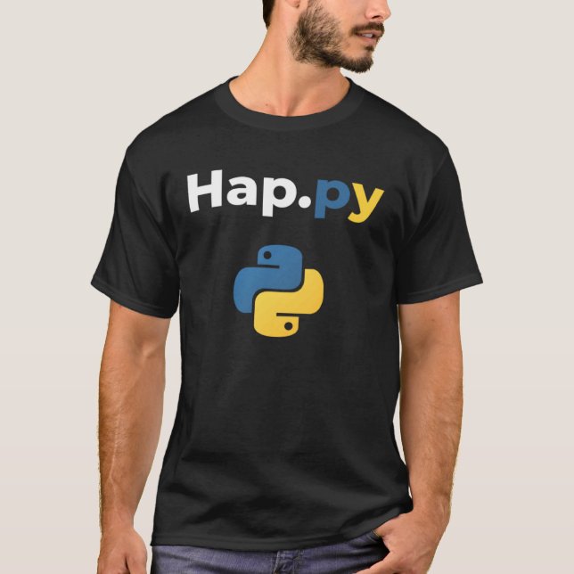 Camiseta Desenvolvedor de Python Hap py (Frente)