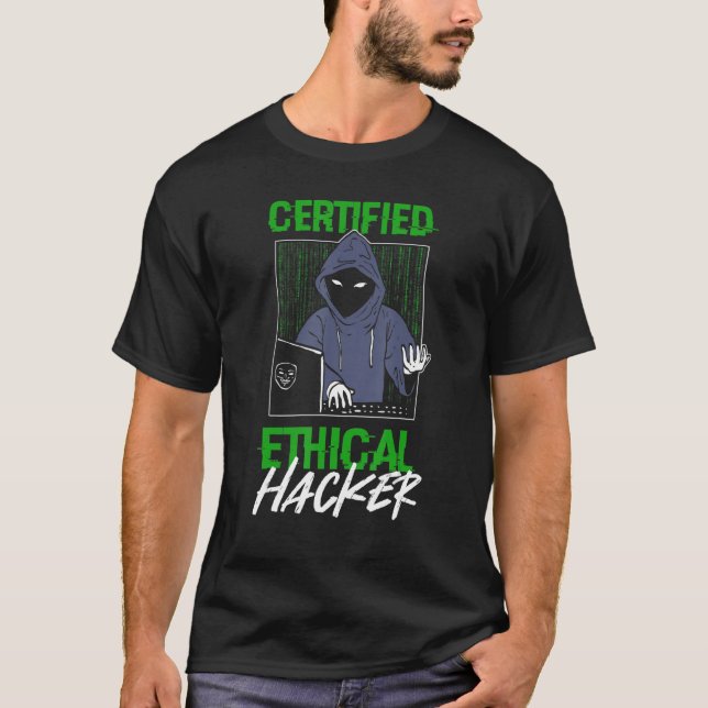 Camiseta Desenvolvedor de Rede de Hackers Éticos Certificad (Frente)