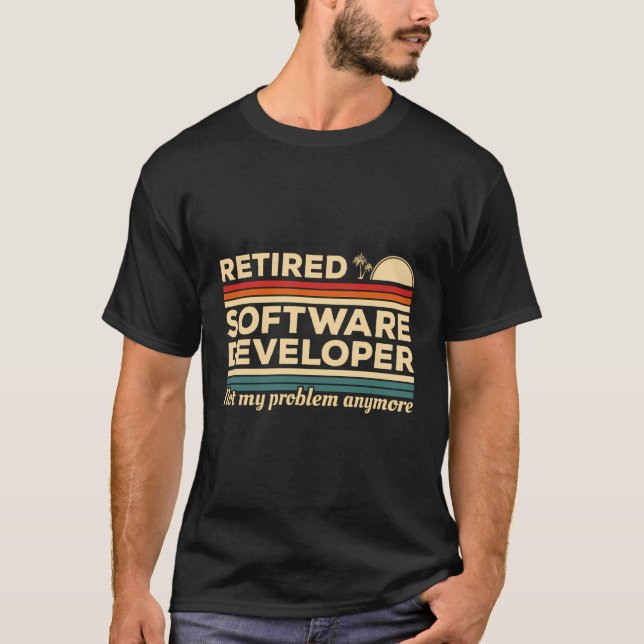 Camiseta Desenvolvedor de software aposentado não é mais me (Frente)