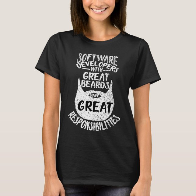 Camiseta Desenvolvedor de Software Com Grandes Barbas  Prog (Frente)